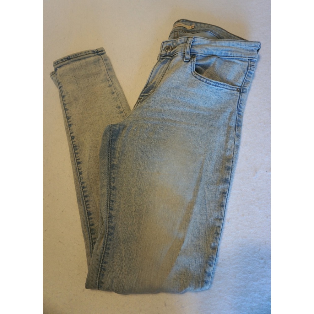 Levis 711 Skinny Jeans Womens 30 Light Wash Blue Denim Mid Rise Stretch KC.677‎